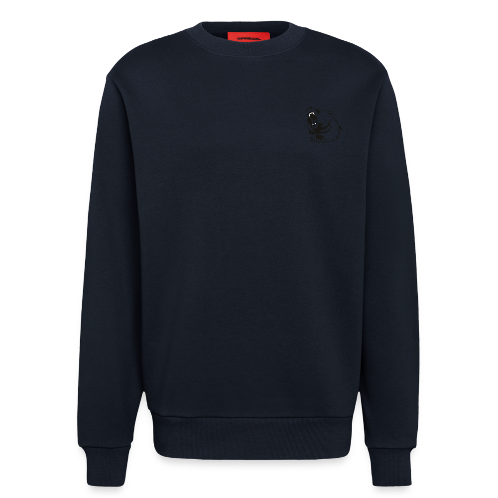 Organic relaxed trøje med crewneck made in EU - DARK NAVY