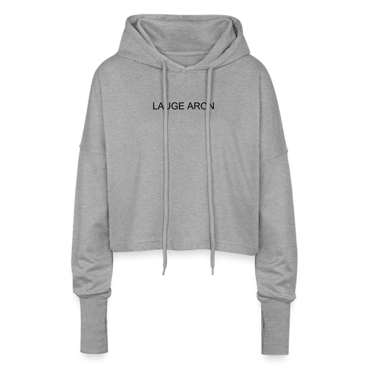 Cropped hoodie til damer - gråmeleret