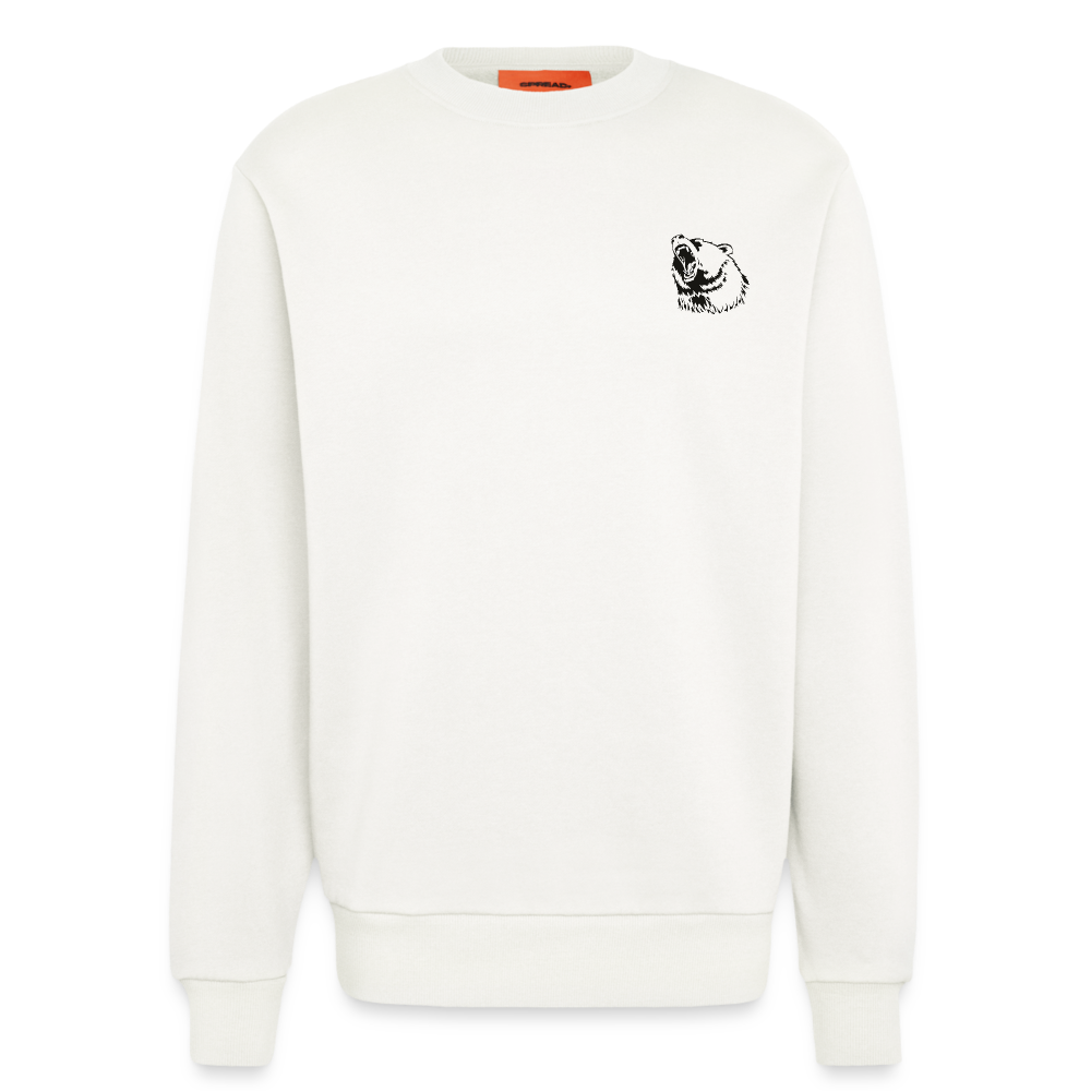 Organic relaxed trøje med crewneck made in EU - OFF WHITE