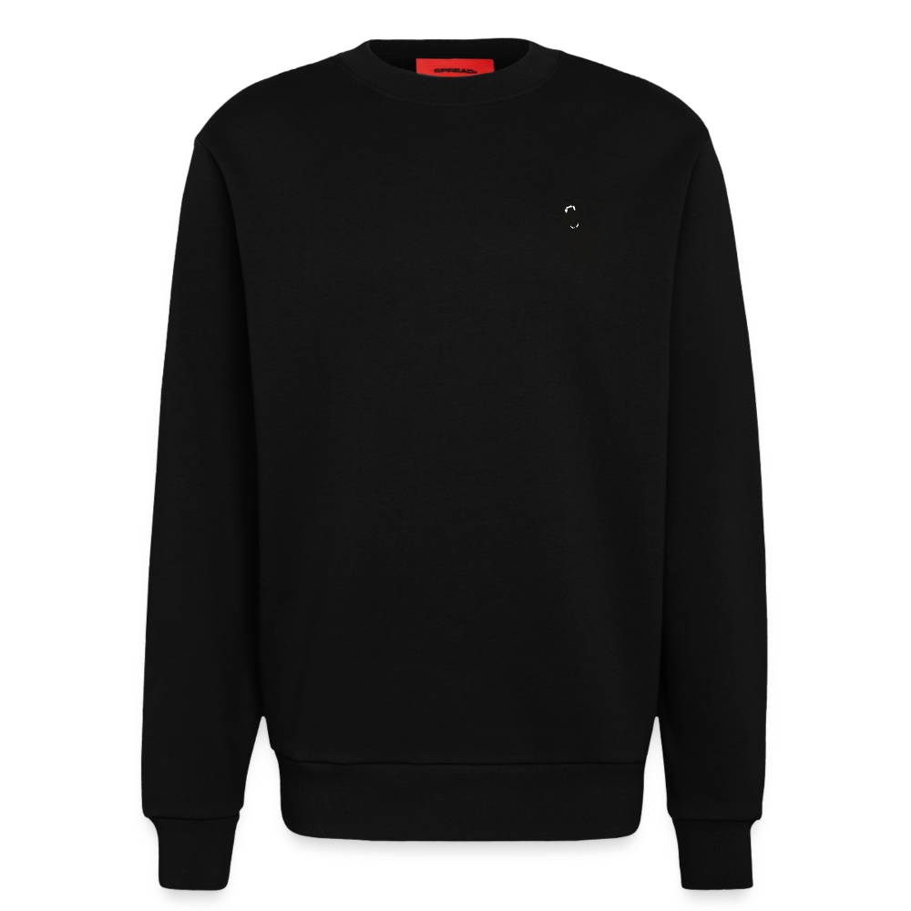 Organic relaxed trøje med crewneck made in EU - SOLID BLACK