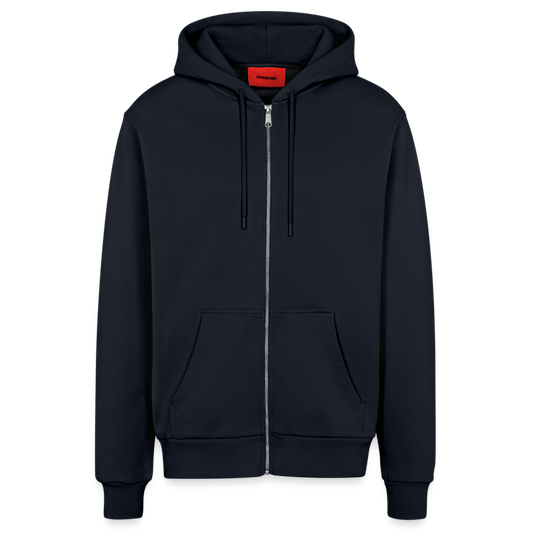 Organic relaxed hooded jacket made in EU - DARK NAVY