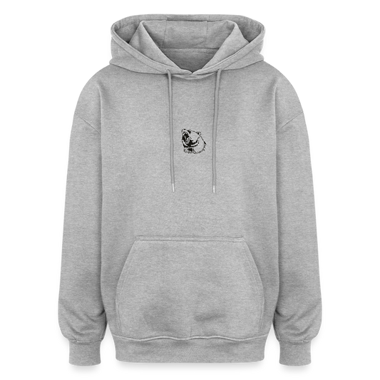 Oversize unisex hoodie - grå meleret