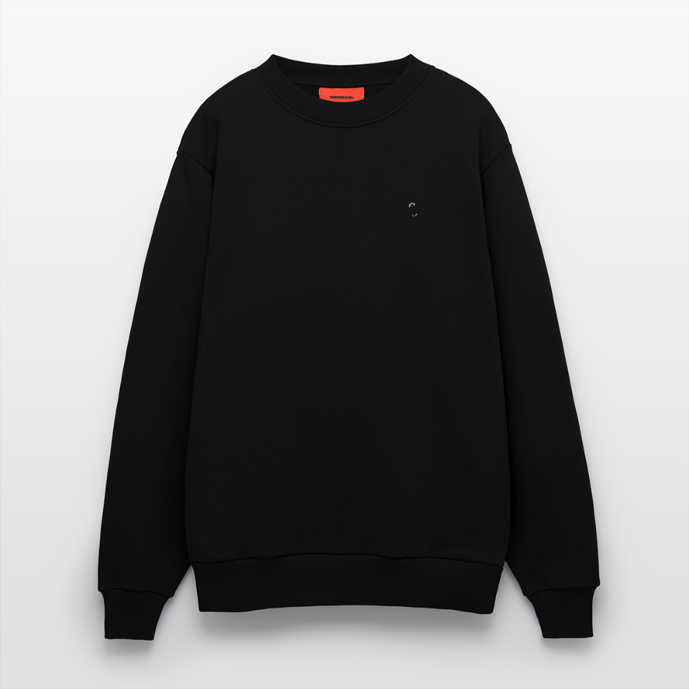 Organic relaxed trøje med crewneck made in EU - SOLID BLACK