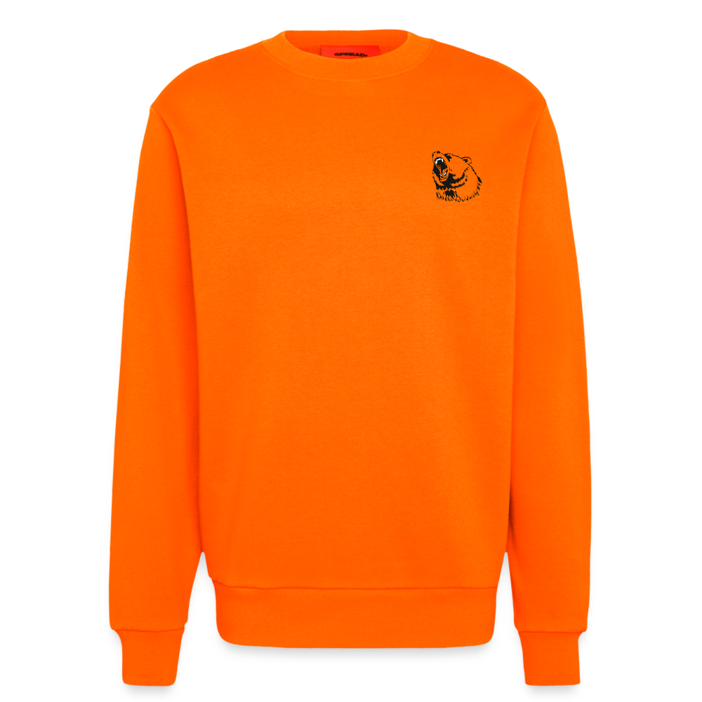 Organic relaxed trøje med crewneck made in EU - SUNSET ORANGE