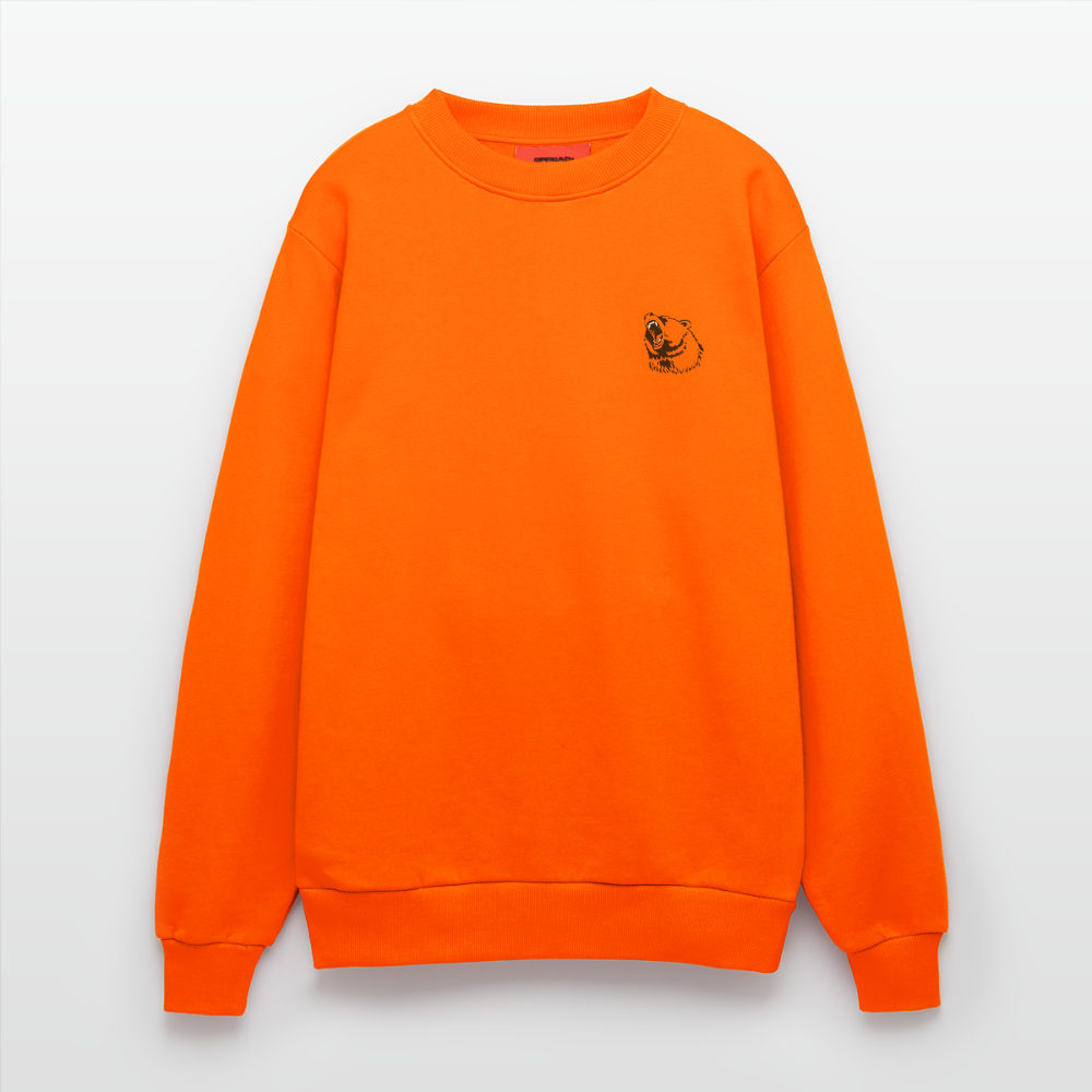 Organic relaxed trøje med crewneck made in EU - SUNSET ORANGE