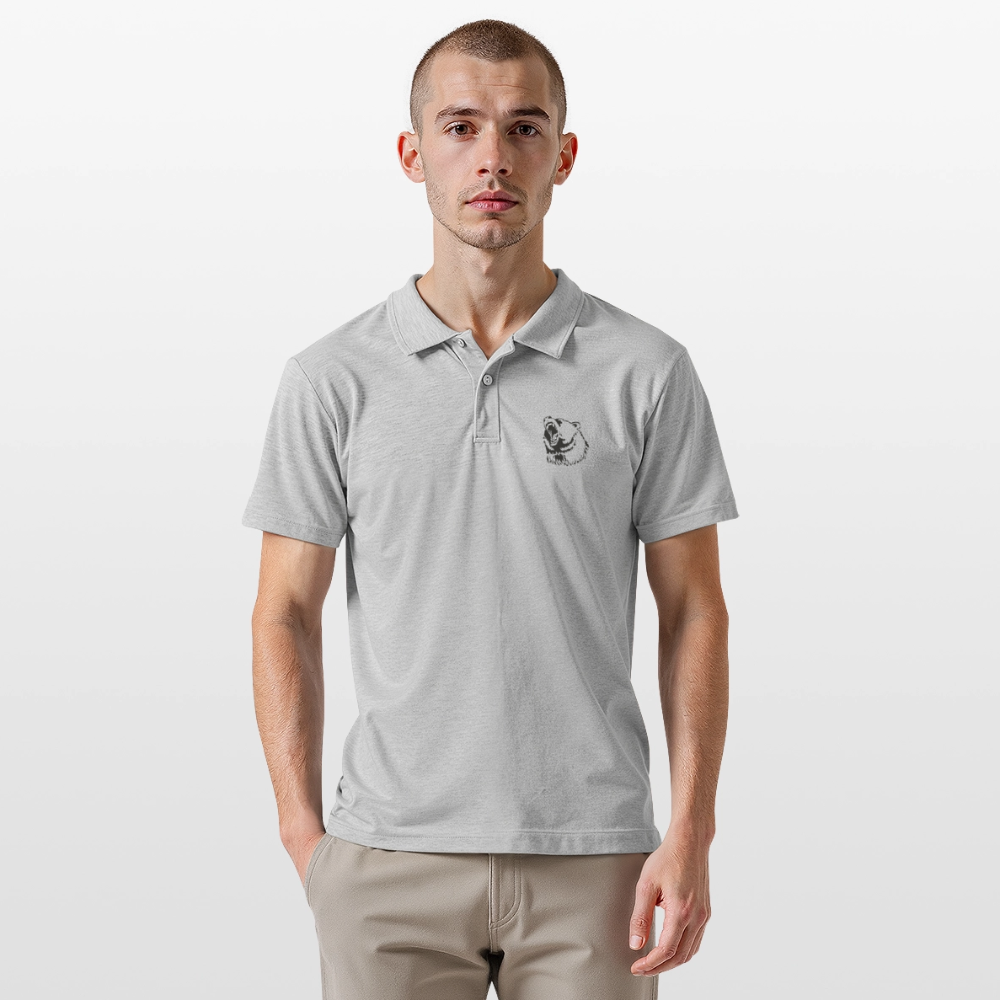 Herre poloshirt - grå meleret