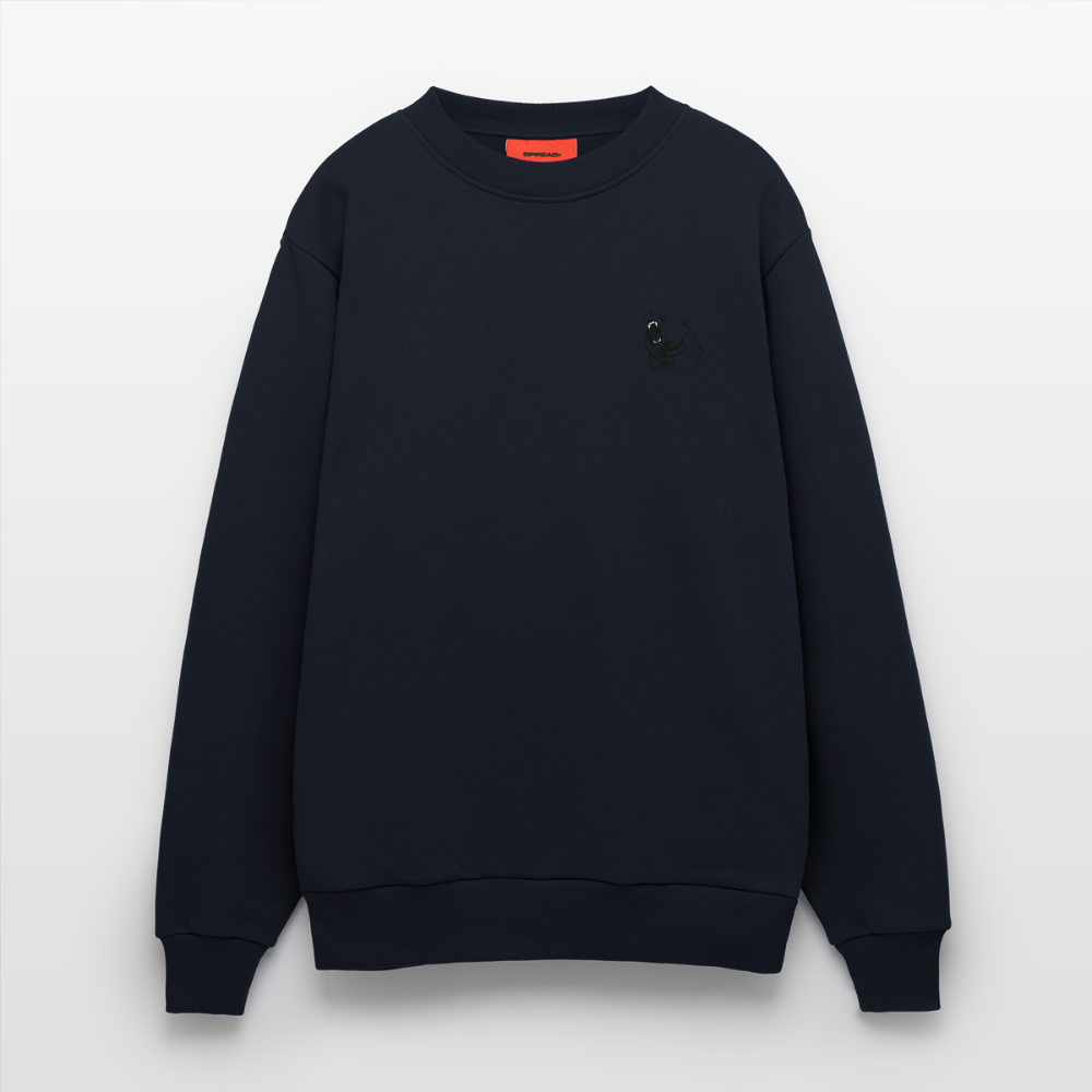 Organic relaxed trøje med crewneck made in EU - DARK NAVY