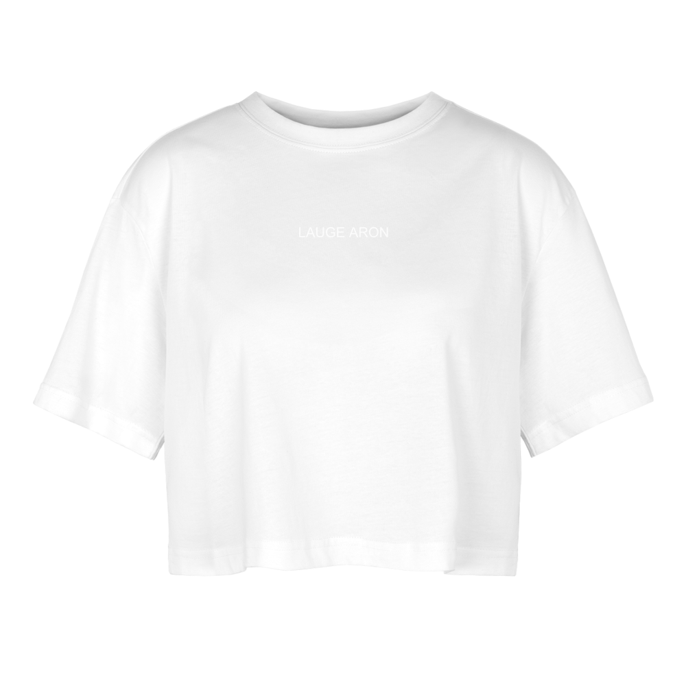 Oversize cropped T-shirt til damer - hvid