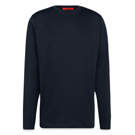 Organic relaxed langærmet T-shirt made in EU - DARK NAVY