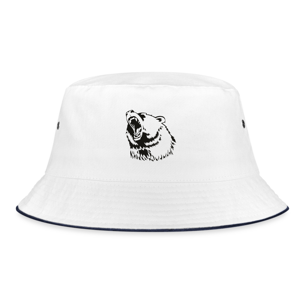 Angler bully hat - hvid/marineblå