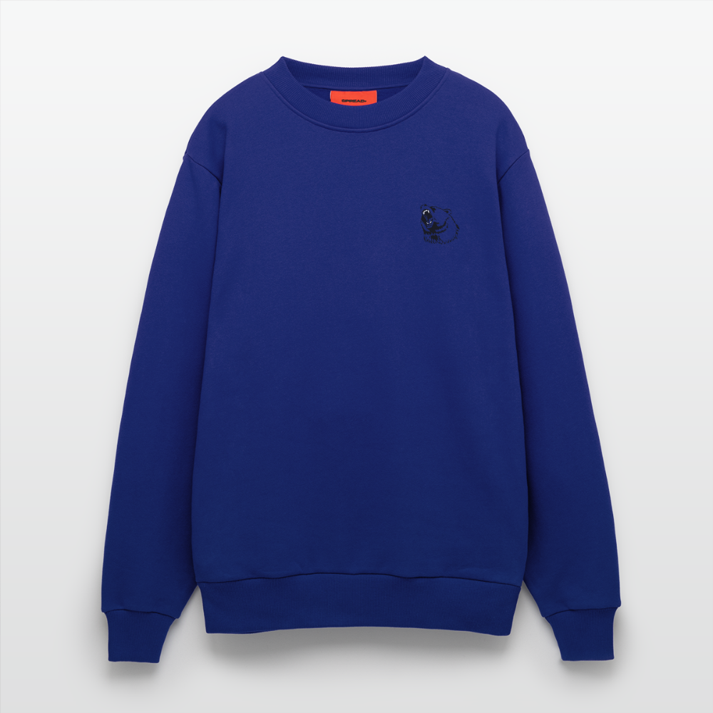 Organic relaxed trøje med crewneck made in EU - Iconic Blue